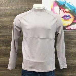 Rhone Mens size M Extra Mile Fleece Pullover in Cloud Grey mock neck shirt top‎